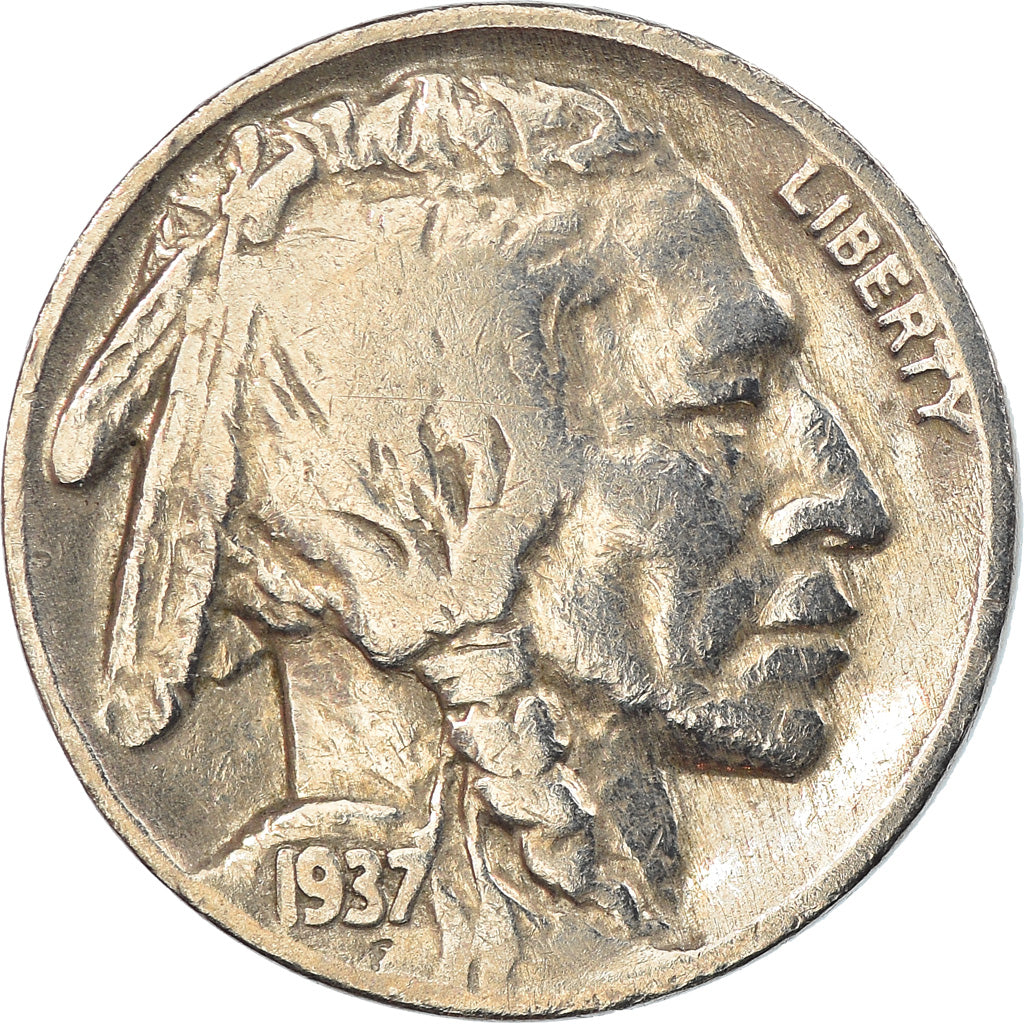 Moneda, Estados Unidos, Buffalo Nickel, 5 Cents, 1937, U.S. Mint, Philadelphia