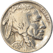 Moneda, Estados Unidos, Buffalo Nickel, 5 Cents, 1937, U.S. Mint, Philadelphia