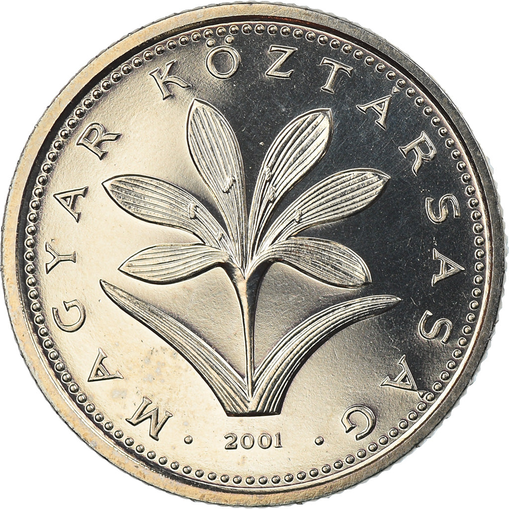 Coin, Hungary, 2 Forint, 2001, MS(65-70), Copper-nickel, KM:693