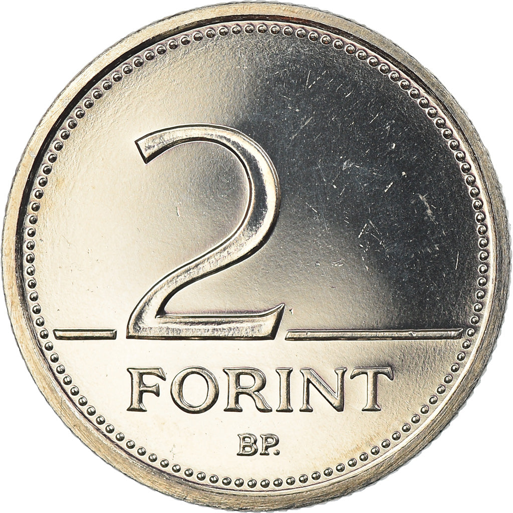 Coin, Hungary, 2 Forint, 2001, MS(65-70), Copper-nickel, KM:693