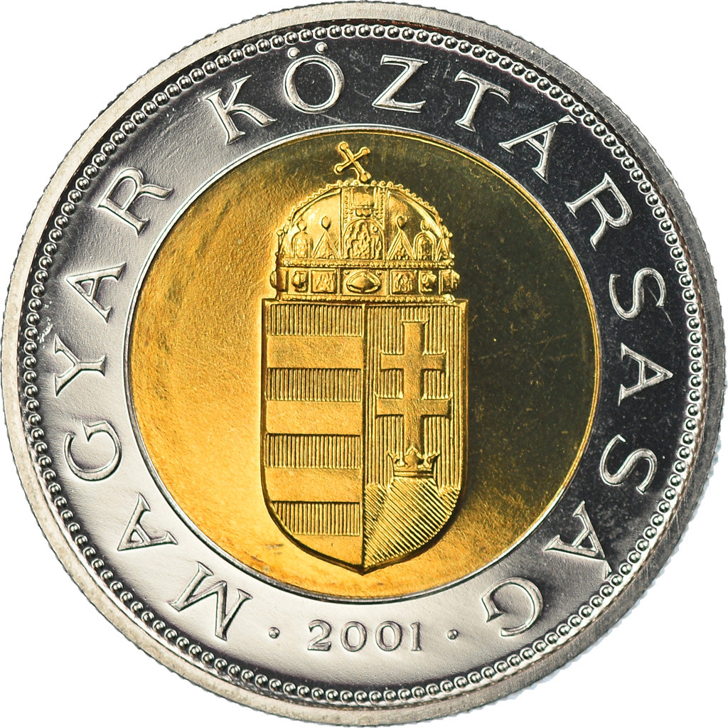 Coin, Hungary, 100 Forint, 2001, Budapest, MS(65-70), Bi-Metallic, KM:721