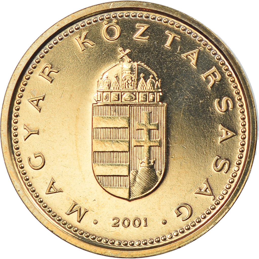 Coin, Hungary, Forint, 2001, Budapest, MS(65-70), Nickel-brass, KM:692