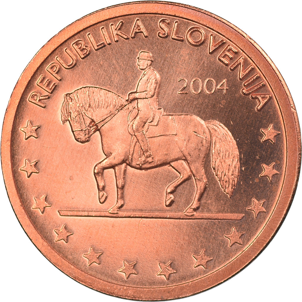 Slowenien, 2 Euro Cent, 2004, unofficial private coin, STGL, Copper Plated Steel