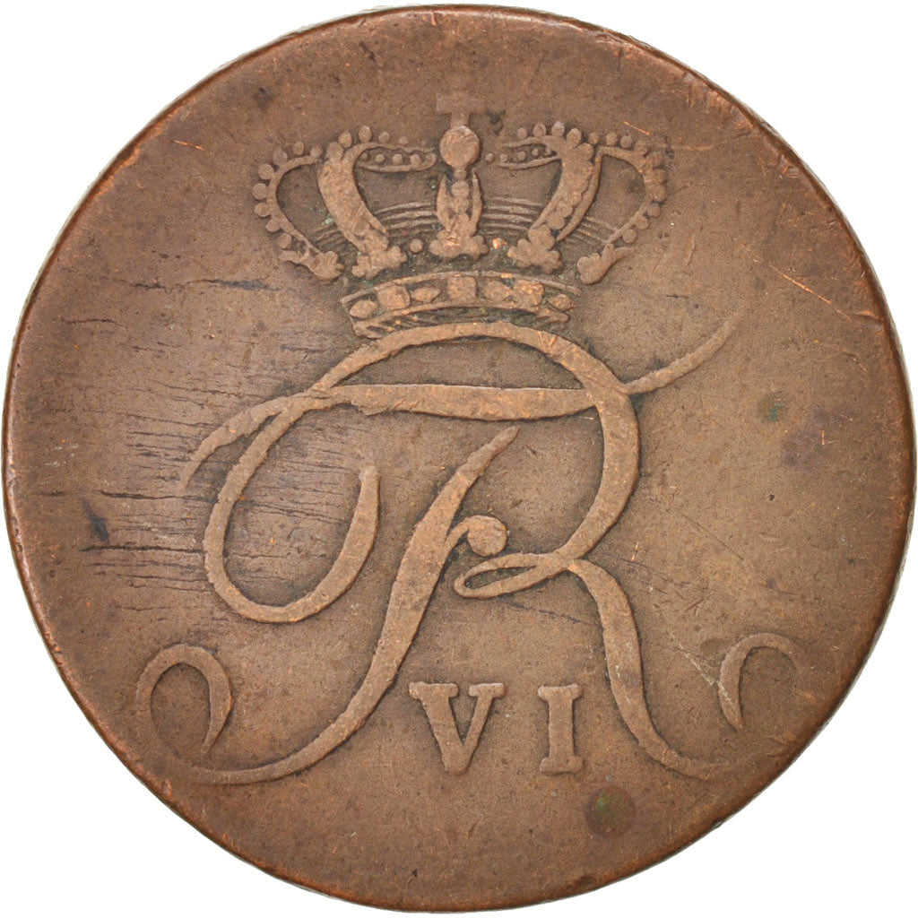 NORWAY, 2 Skilling, 1811, KM #280.3, F(12-15), Copper, 9.43