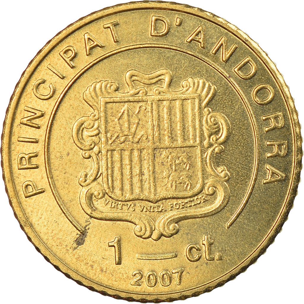 Coin, Andorra, Centim, 2007, MS(65-70), Brass, KM:245