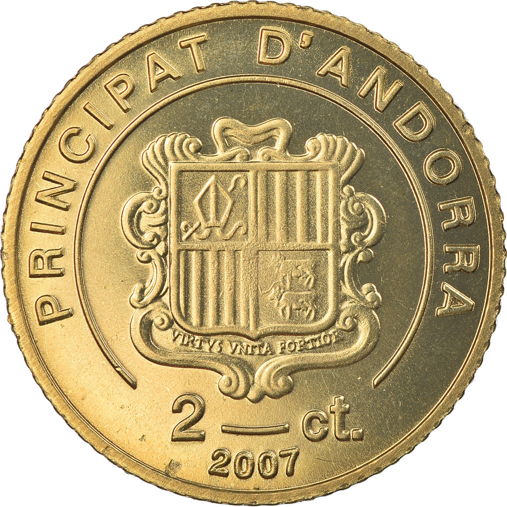 Moneta, Andorra, 2 Centims, 2007, FDC, Ottone, KM:246