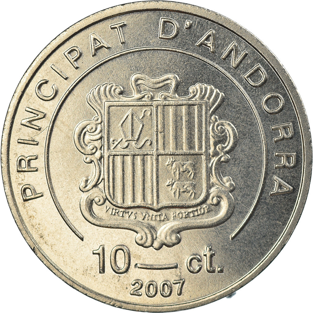 Munten, Andorra, 10 Centims, 2007, FDC, Copper-nickel, KM:248