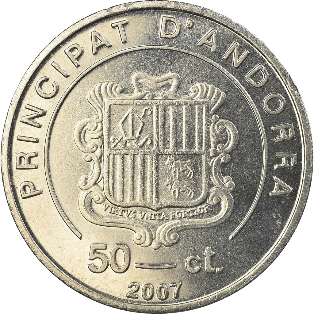 Moneda, Andorra, 50 Centims, 2007, FDC, Cobre - níquel, KM:250