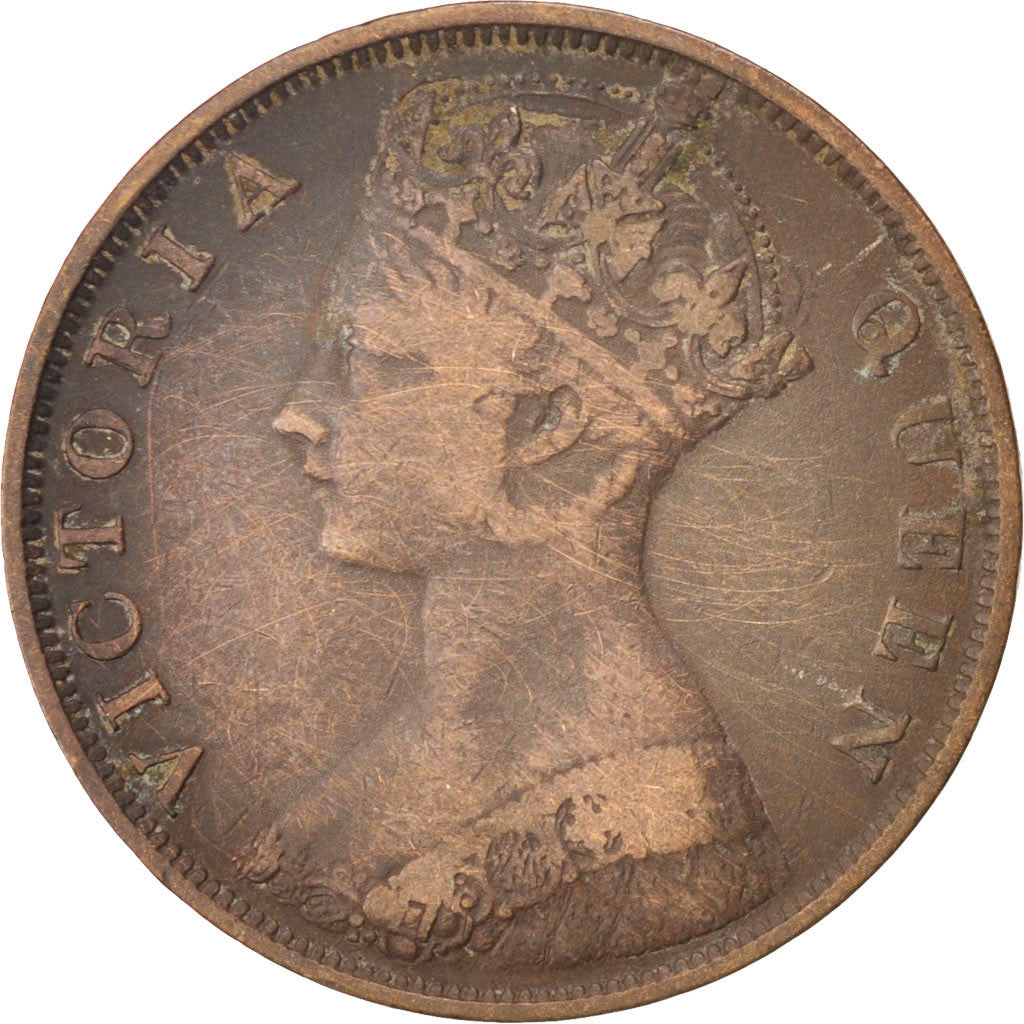 HONG KONG, Cent, 1876, KM #4.1, VF(20-25), Bronze, 27.8, 7.30