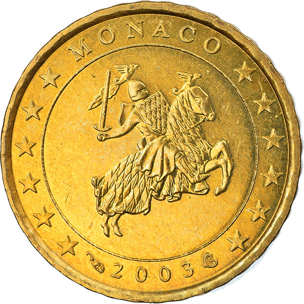 Monaco, 10 Euro Cent, 2003, Paris, SS, Messing, KM:170