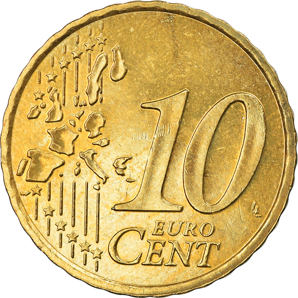 Monaco, 10 Euro Cent, 2003, Paris, EF(40-45), Brass, KM:170