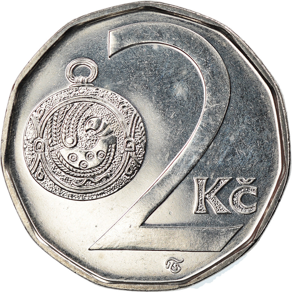 Coin, Czech Republic, 2 Koruny, 2006, MS(65-70), Nickel plated steel, KM:9