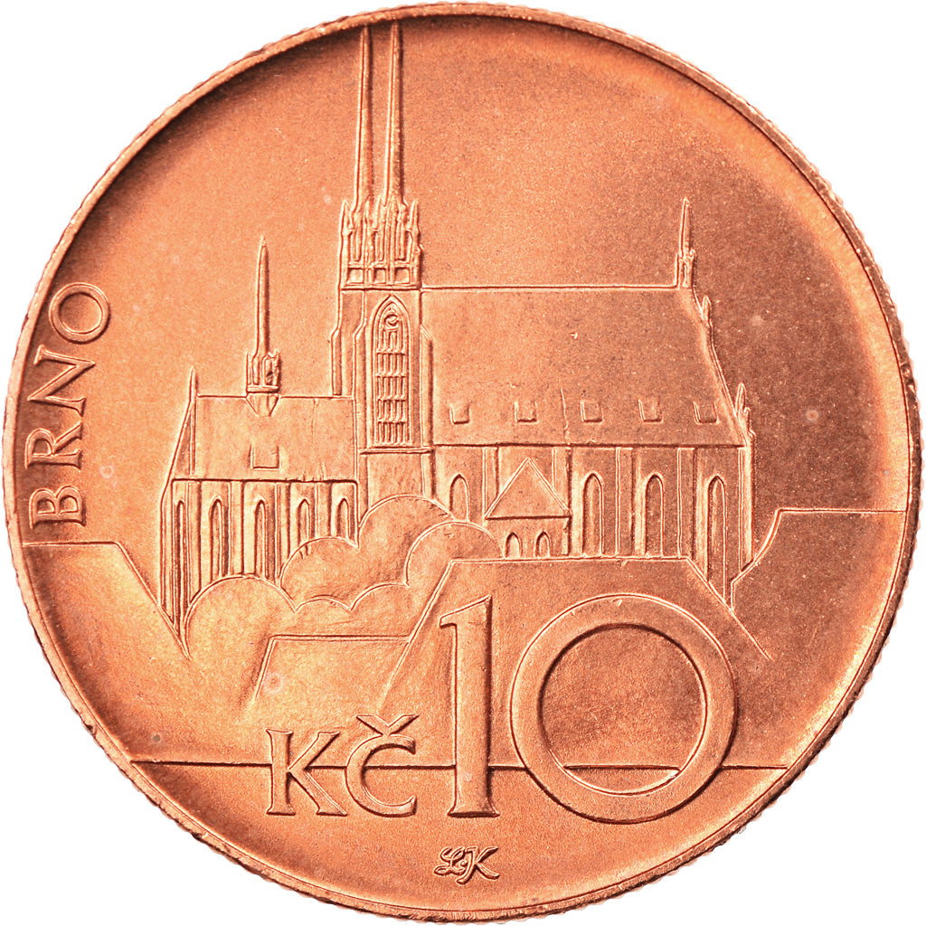Coin, Czech Republic, 10 Korun, 2006, MS(65-70), Copper Plated Steel, KM:4