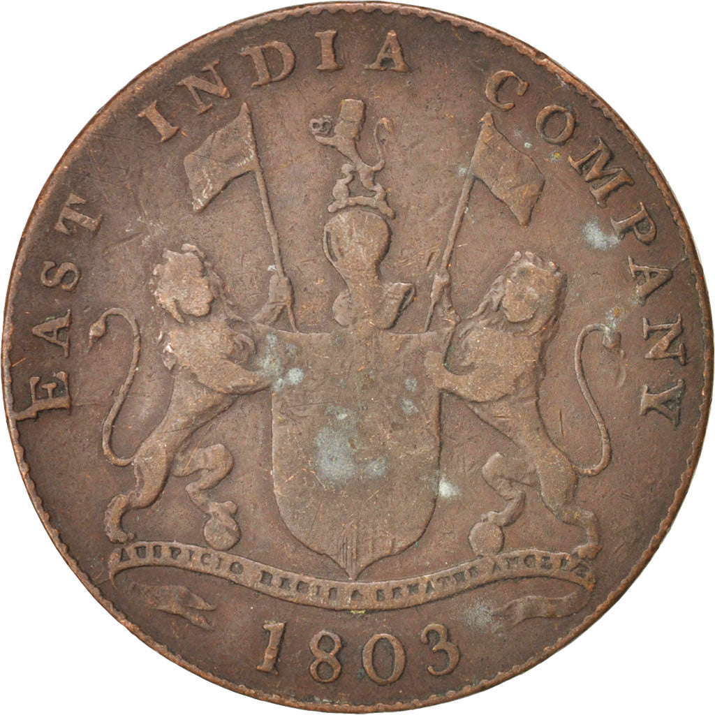 Coin, INDIA-BRITISH, MADRAS PRESIDENCY, 20 Cash, 1803, Birmingham, VF(20-25)