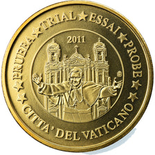 Vatican, 50 Euro Cent, 2011, unofficial private coin, MS(65-70), Brass