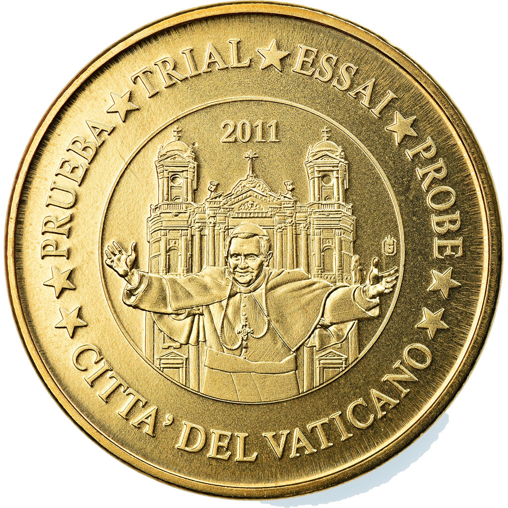 Vatican, 20 Euro Cent, 2011, unofficial private coin, MS(65-70), Brass
