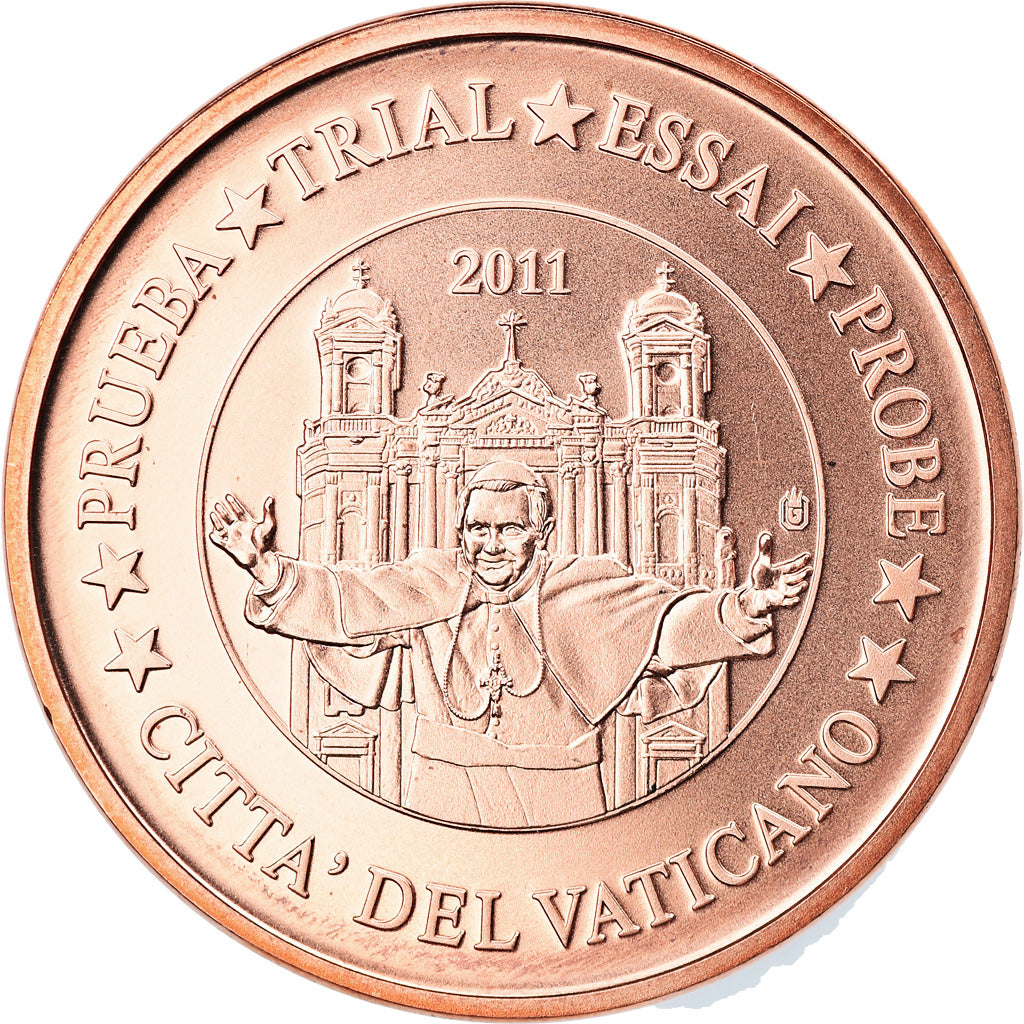 Vatican, 5 Euro Cent, 2011, unofficial private coin, MS(65-70), Copper Plated
