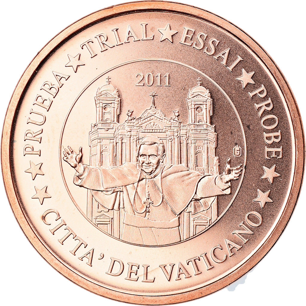 Vatican, 2 Euro Cent, 2011, unofficial private coin, MS(65-70), Copper Plated