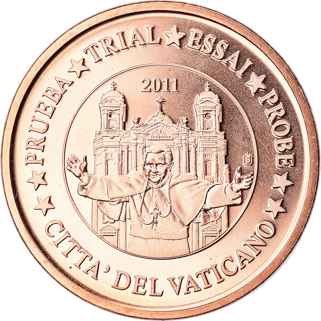 Vatican, Euro Cent, 2011, unofficial private coin, MS(65-70), Copper Plated
