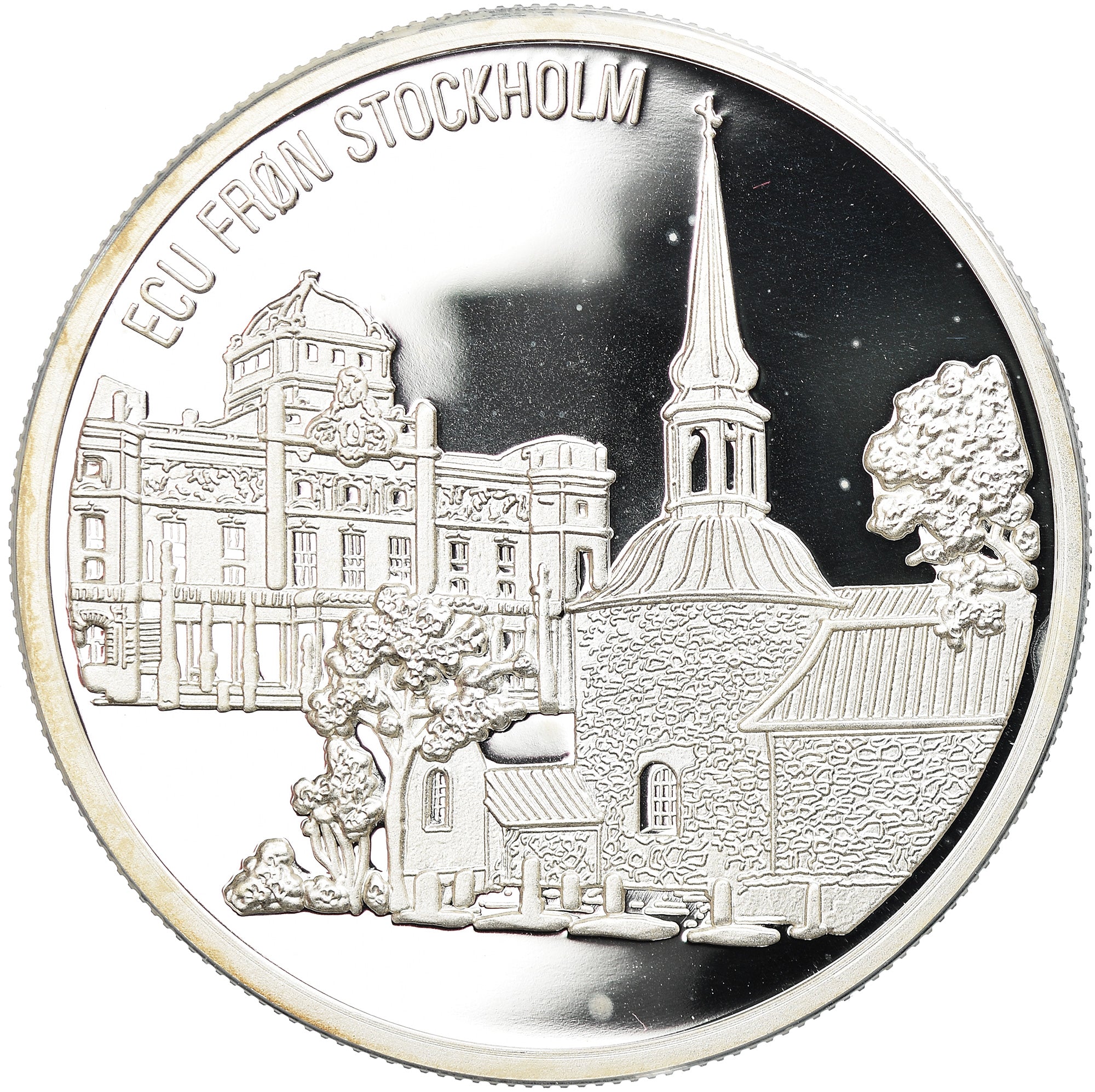 Moneda, Suecia, Ecu, 1995, SC, Plata