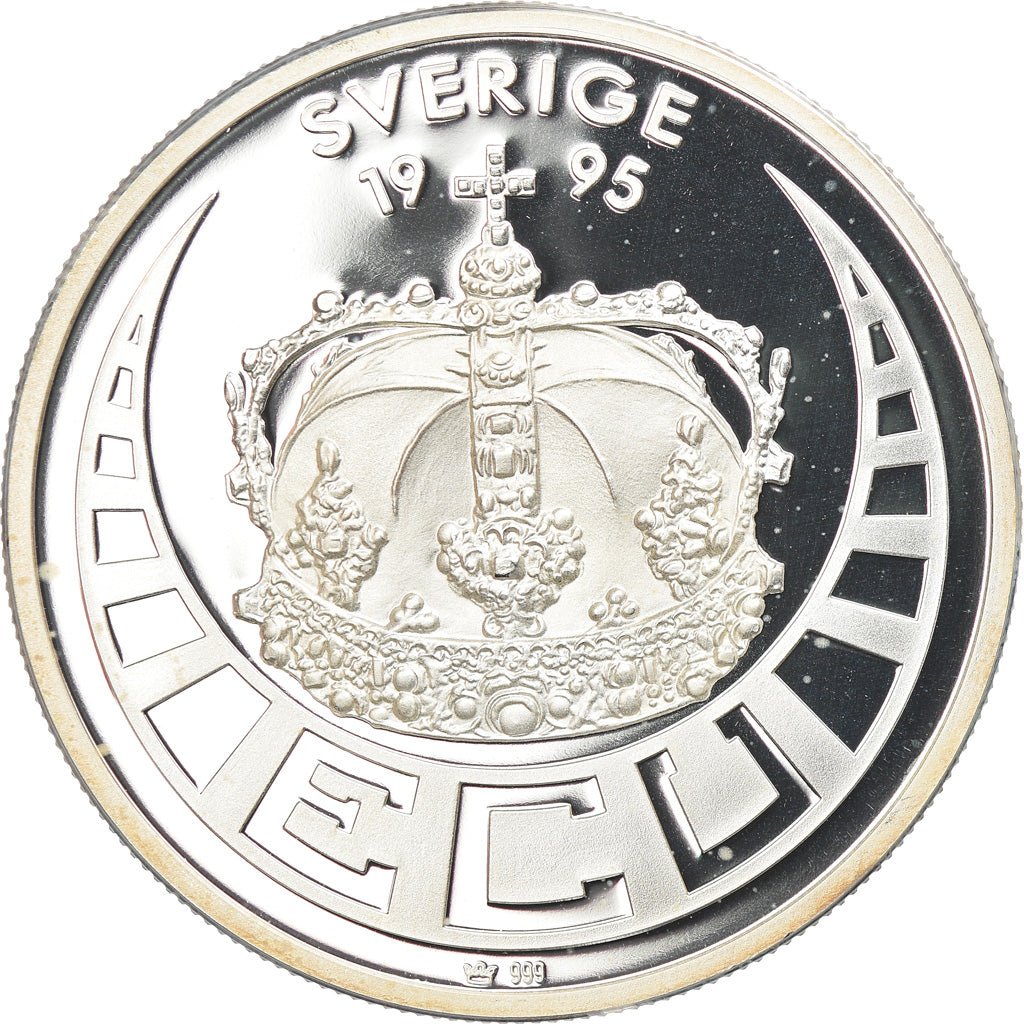 Moneda, Suecia, Ecu, 1995, SC, Plata