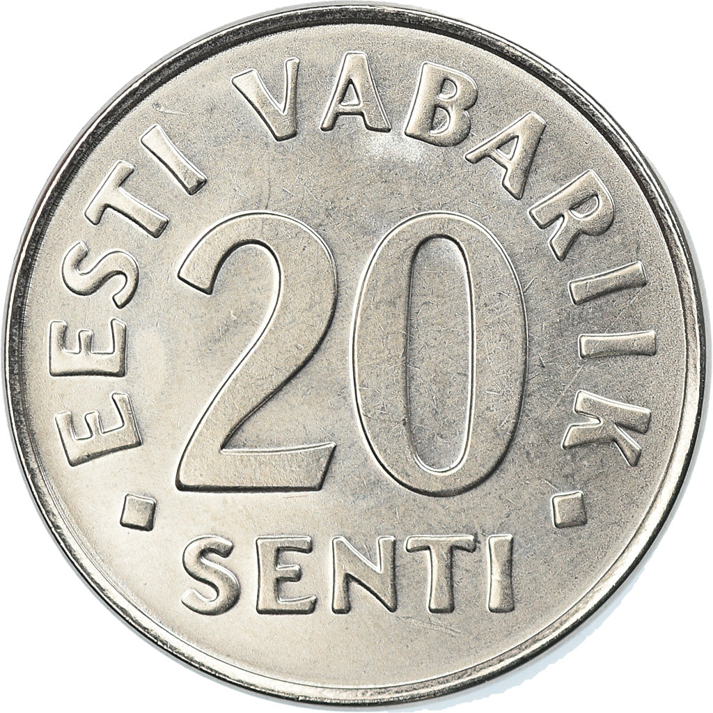 Coin, Estonia, 20 Senti, 2006, no mint, MS(65-70), Nickel plated steel, KM:23a
