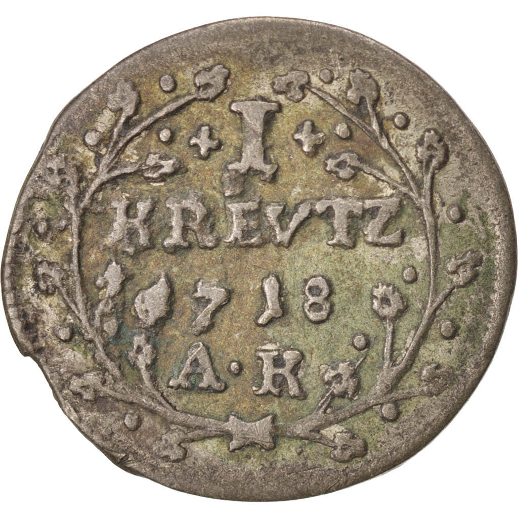 Coin, German States, MAINZ, Lothar Franz, Kreuzer, 1718, EF(40-45), Silver