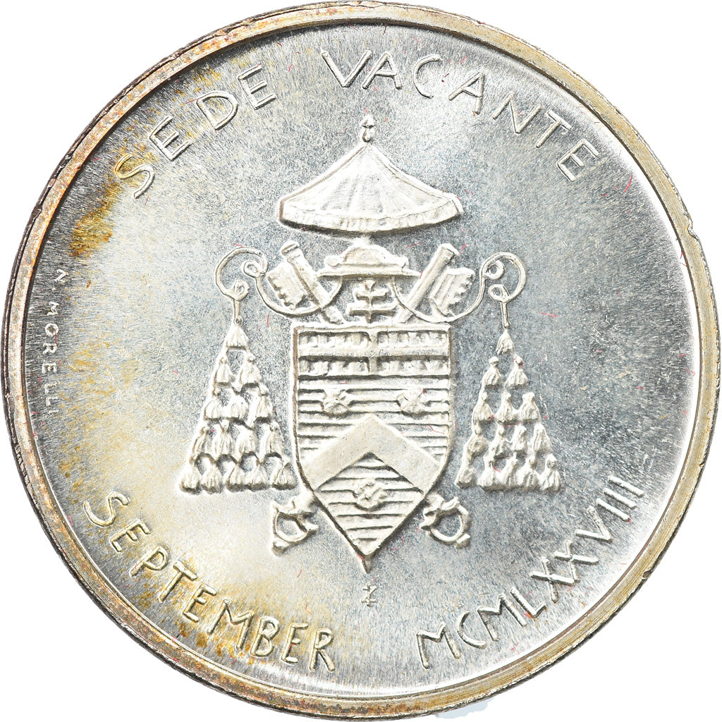 Moeda, CIDADE DO VATICANO, Sede Vacante, 500 Lire, 1978, Roma, MS(65-70), Prata