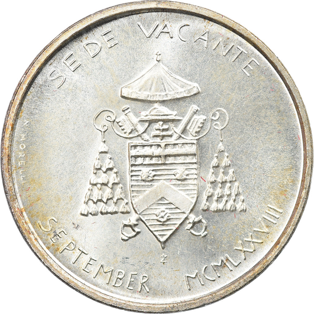 Moeda, CIDADE DO VATICANO, Sede Vacante, 500 Lire, 1978, Roma, MS(65-70), Prata
