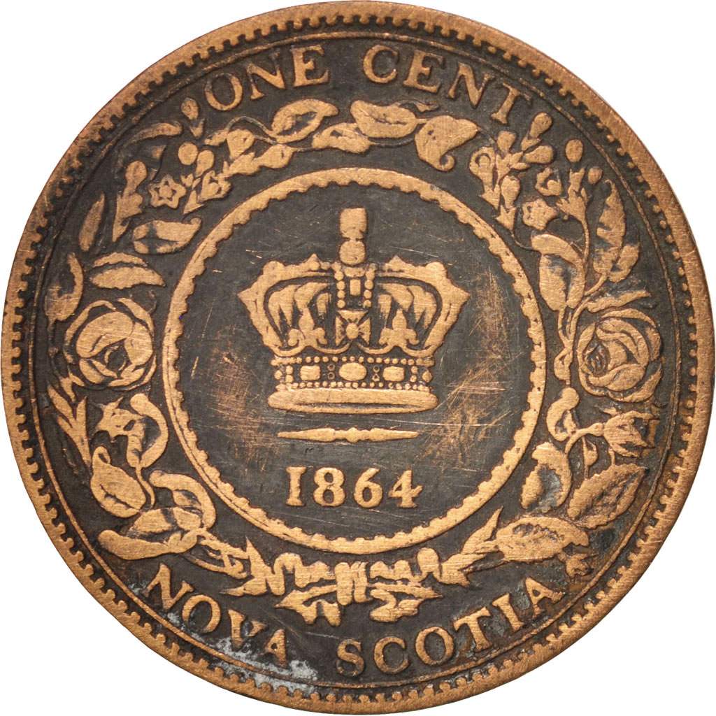 NOVA SCOTIA, Cent, 1864, Royal Canadian Mint, KM #8.2, VF(20-25), Bronze, 5.42