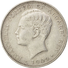 PORTUGAL, 200 Reis, 1909, Paris, KM #549, EF(40-45), Silver, 4.95