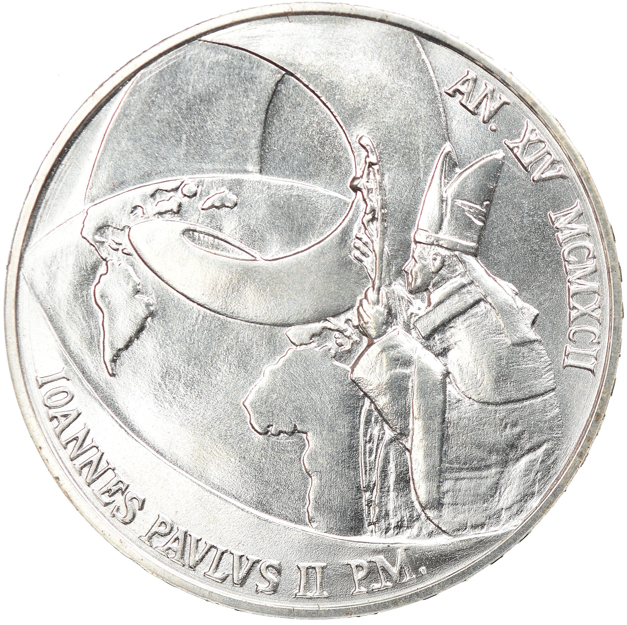 Coin, VATICAN CITY, John Paul II, 500 Lire, 1992, Roma, MS(65-70), Silver