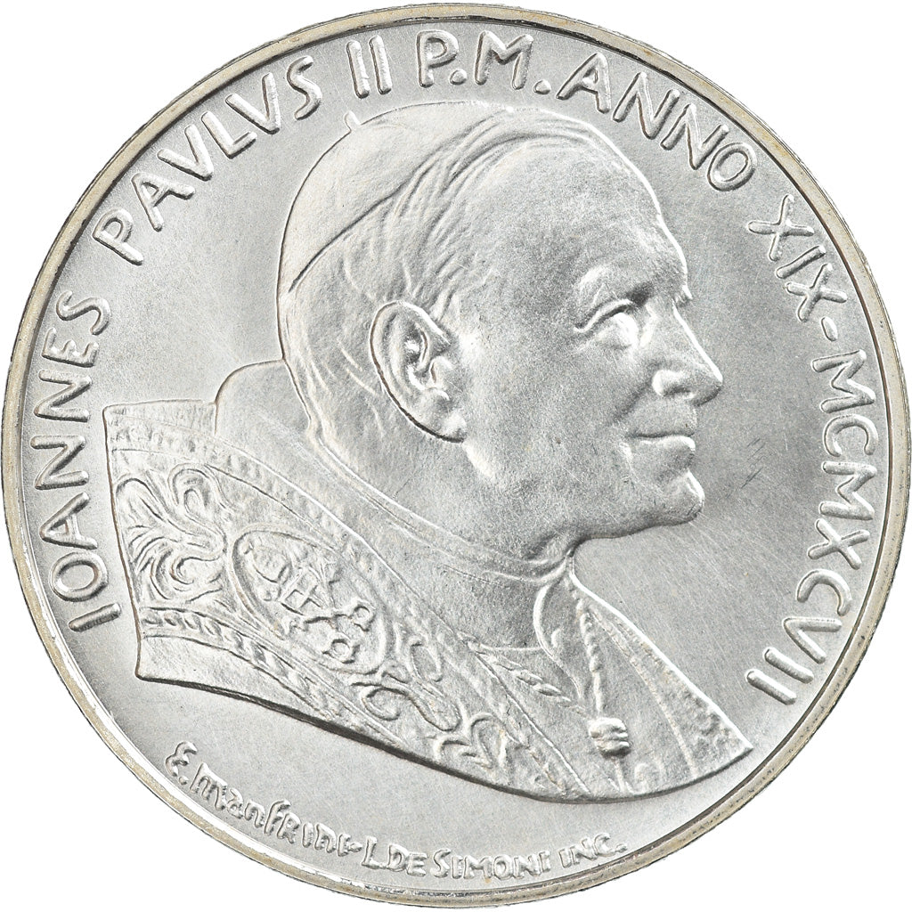 Coin, VATICAN CITY, John Paul II, 500 Lire, 1997, Roma, MS(65-70), Silver