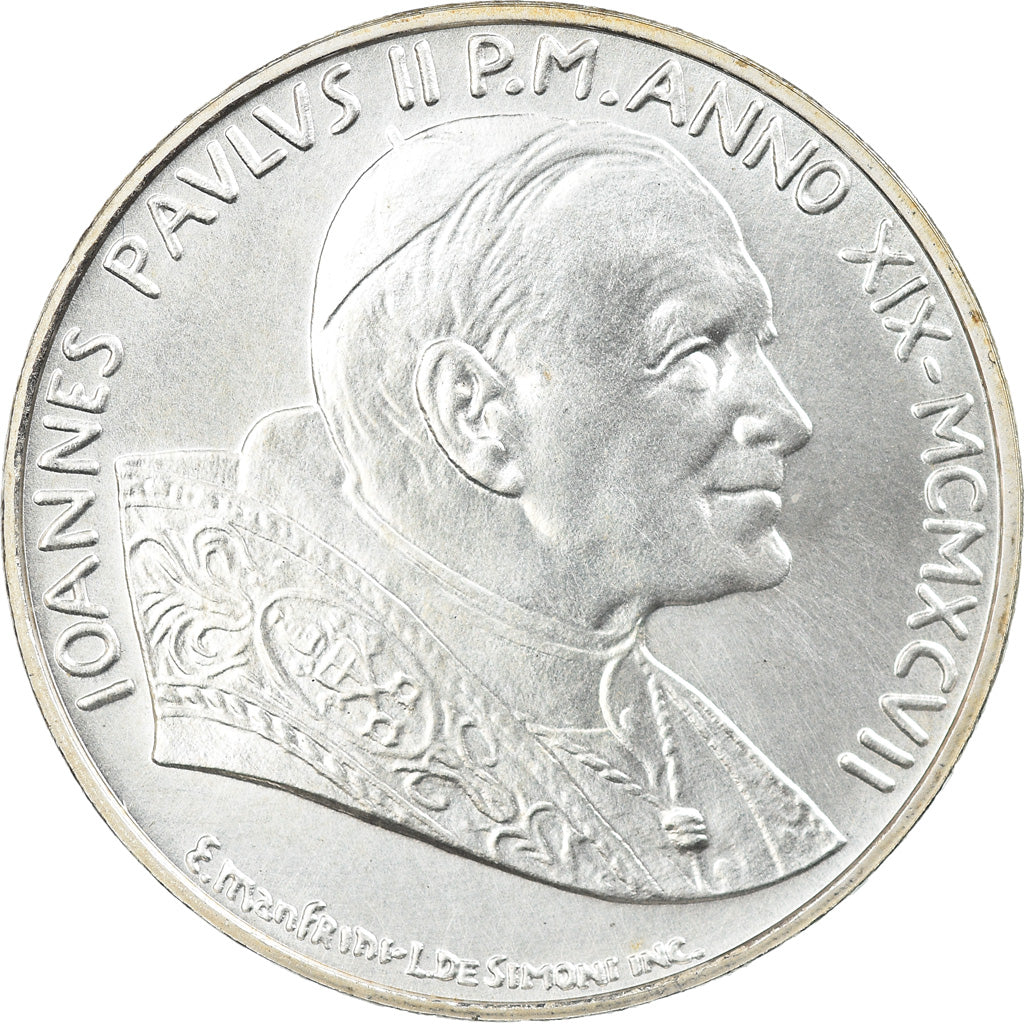 Coin, VATICAN CITY, John Paul II, 500 Lire, 1997, Roma, MS(65-70), Silver
