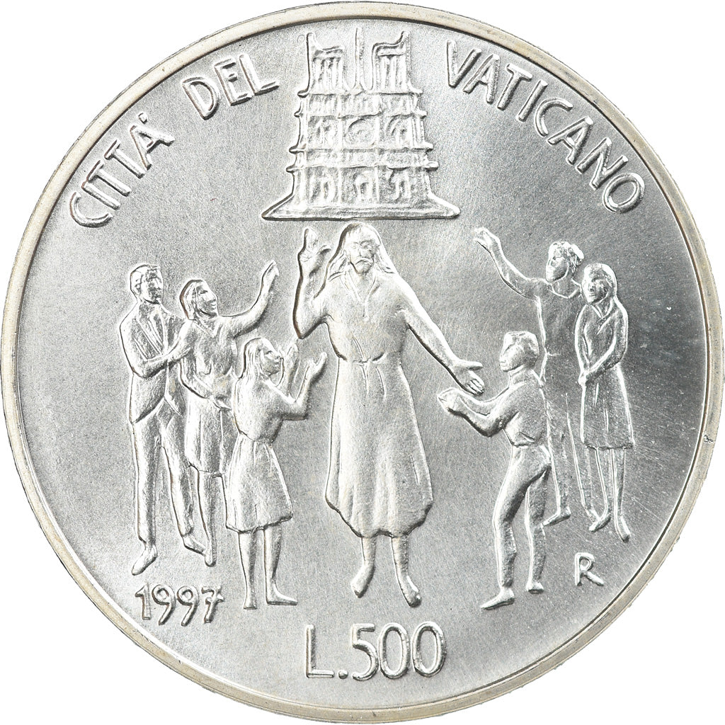 Coin, VATICAN CITY, John Paul II, 500 Lire, 1997, Roma, MS(65-70), Silver