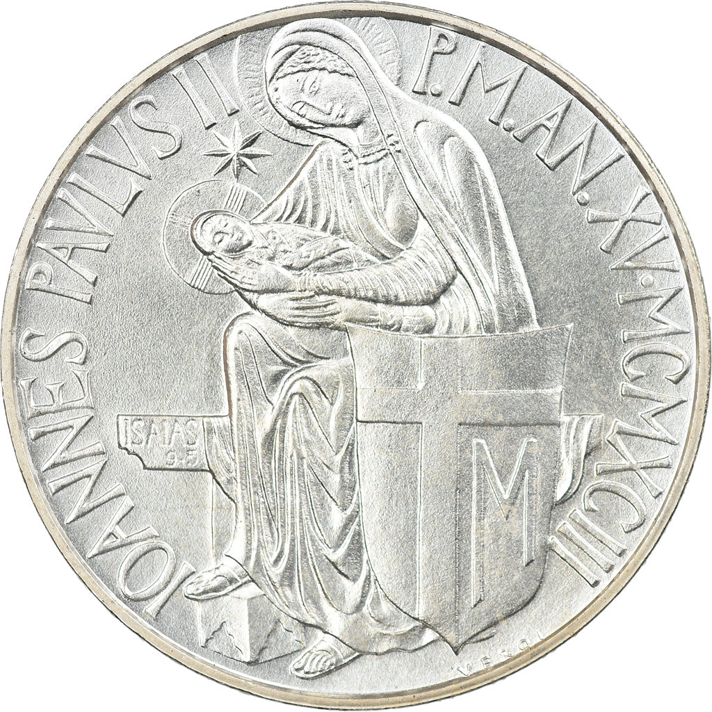 Coin, VATICAN CITY, John Paul II, 500 Lire, 1993, Roma, MS(65-70), Silver