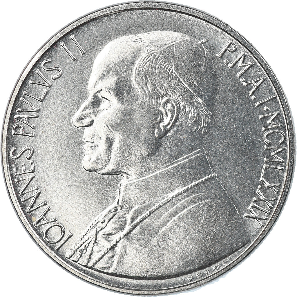 Coin, VATICAN CITY, John Paul II, 50 Lire, 1979, Roma, MS(65-70), Stainless