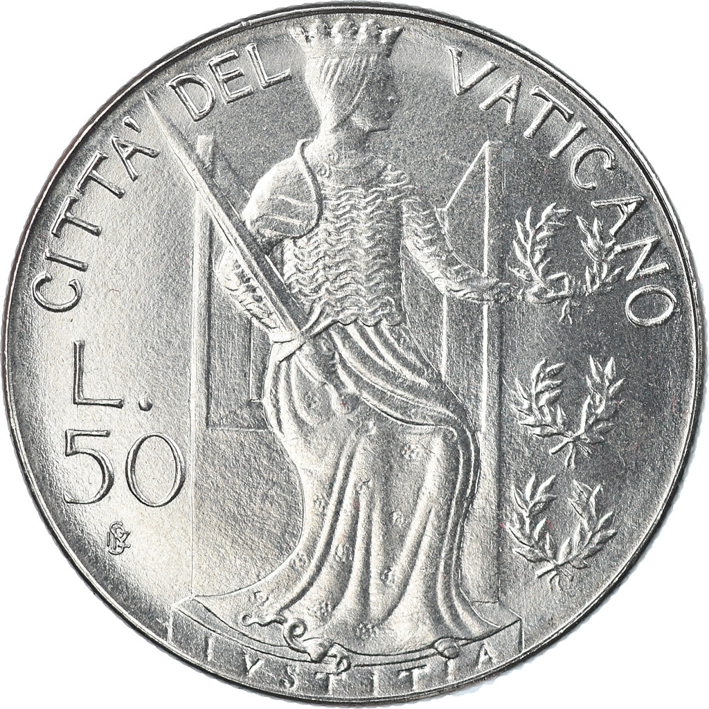 Coin, VATICAN CITY, John Paul II, 50 Lire, 1979, Roma, MS(65-70), Stainless