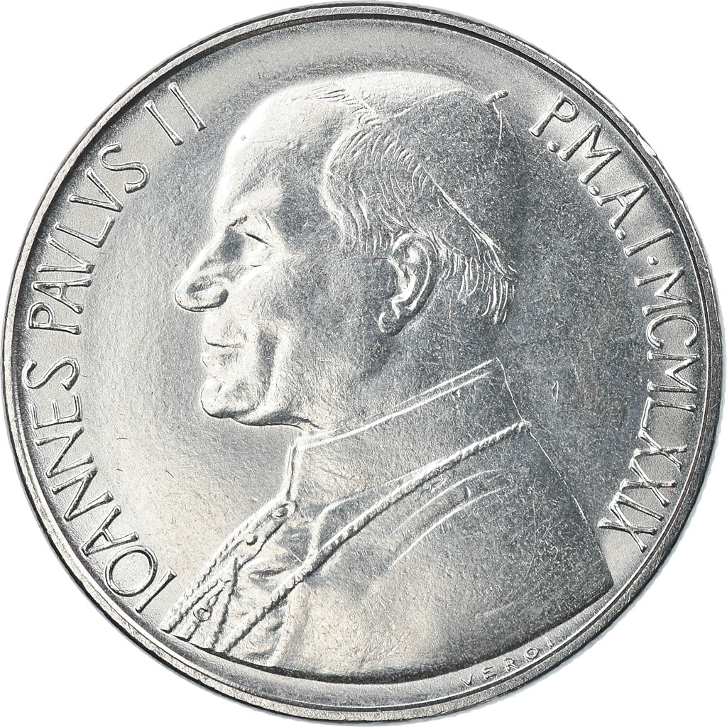 Coin, VATICAN CITY, John Paul II, 50 Lire, 1979, Roma, MS(65-70), Stainless