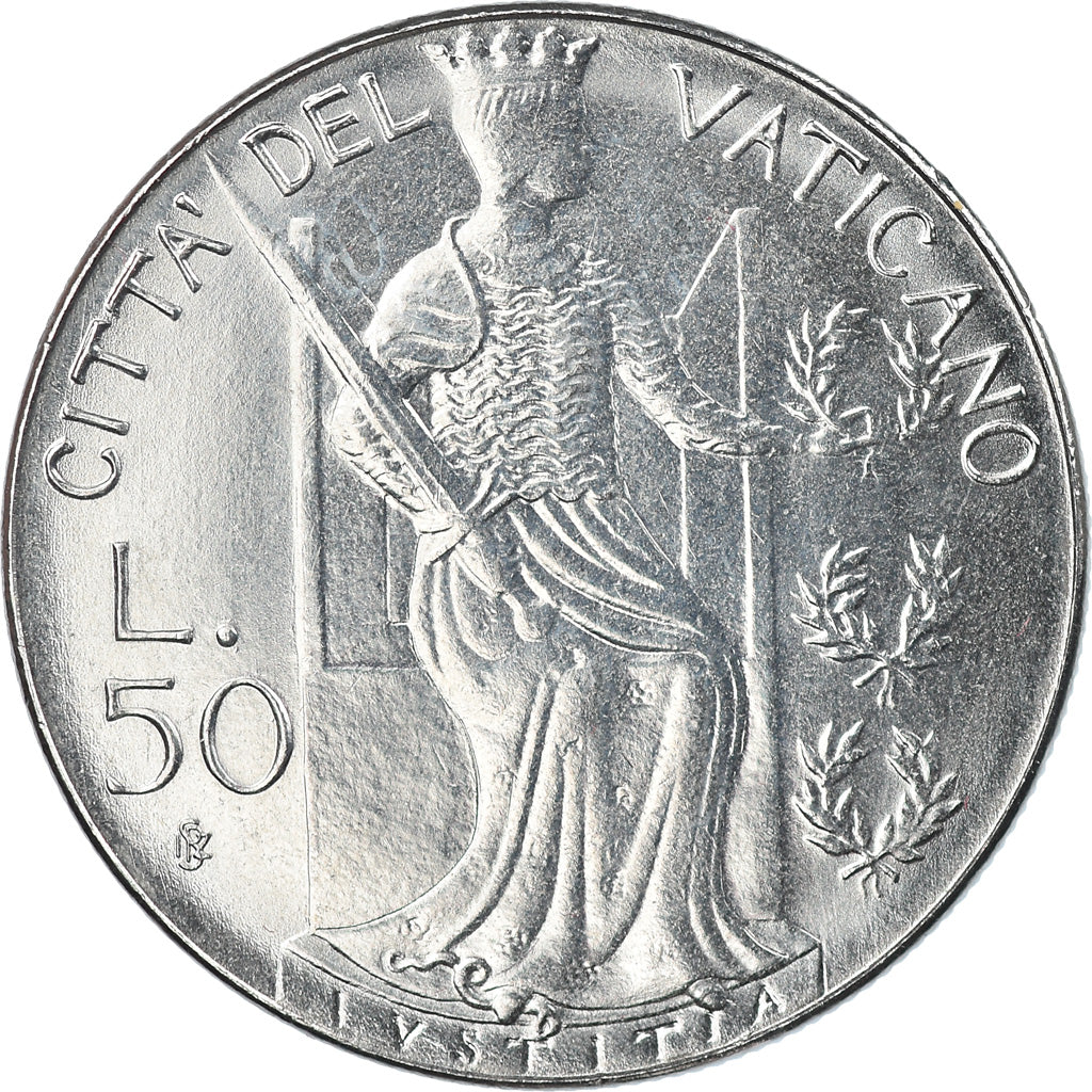 Coin, VATICAN CITY, John Paul II, 50 Lire, 1979, Roma, MS(65-70), Stainless