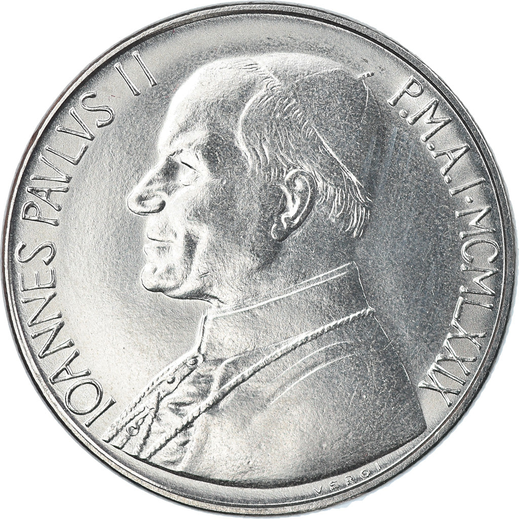 Münze, Vatikanstadt, John Paul II, 50 Lire, 1979, Roma, STGL, Stainless Steel