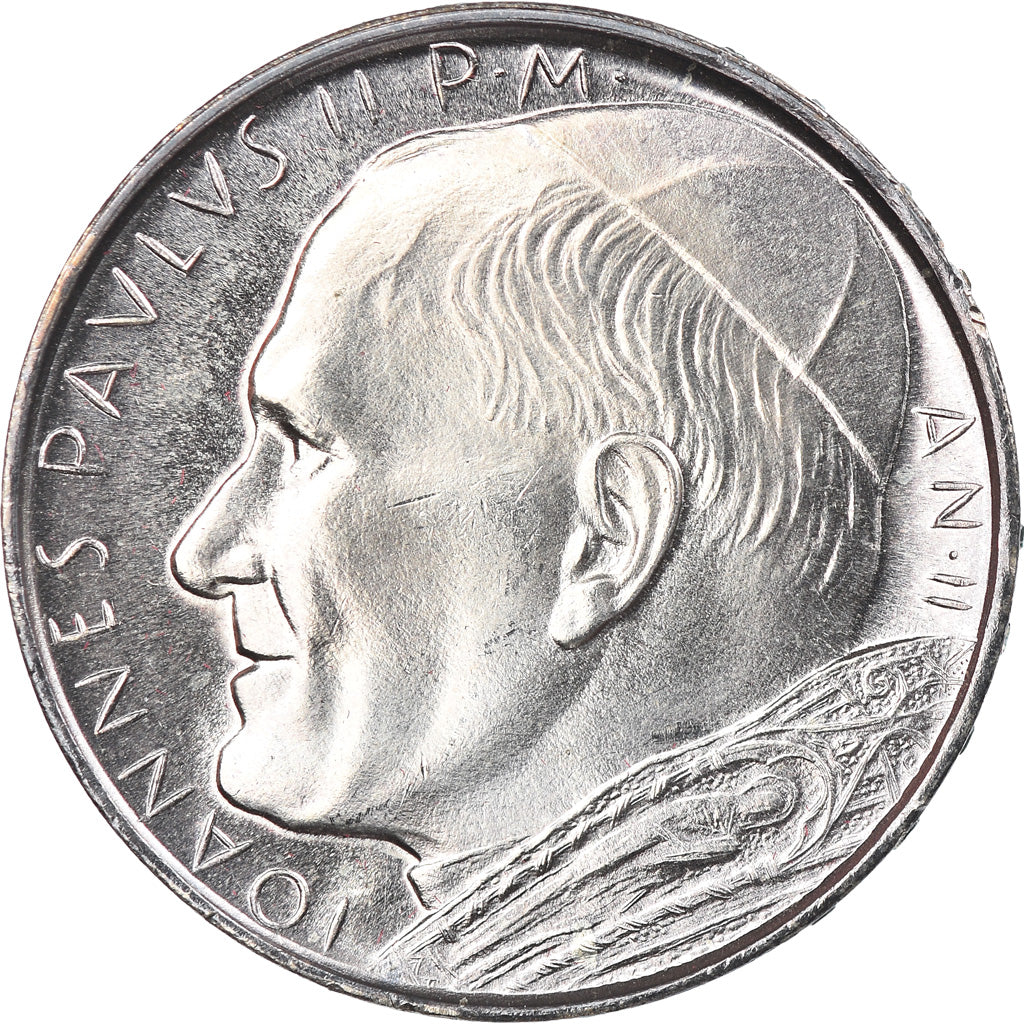 Moeda, CIDADE DO VATICANO, John Paul II, 500 Lire, 1980, Roma, MS(65-70), Prata