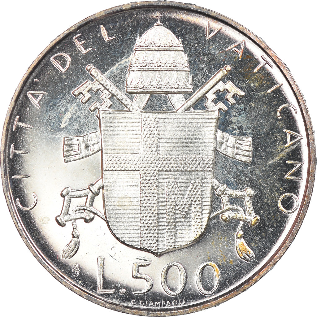 Monnaie, Cité du Vatican, John Paul II, 500 Lire, 1980, Roma, FDC, Argent