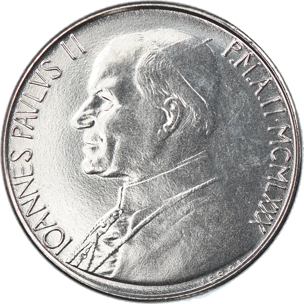 Coin, VATICAN CITY, John Paul II, 100 Lire, 1980, Roma, MS(65-70), Stainless