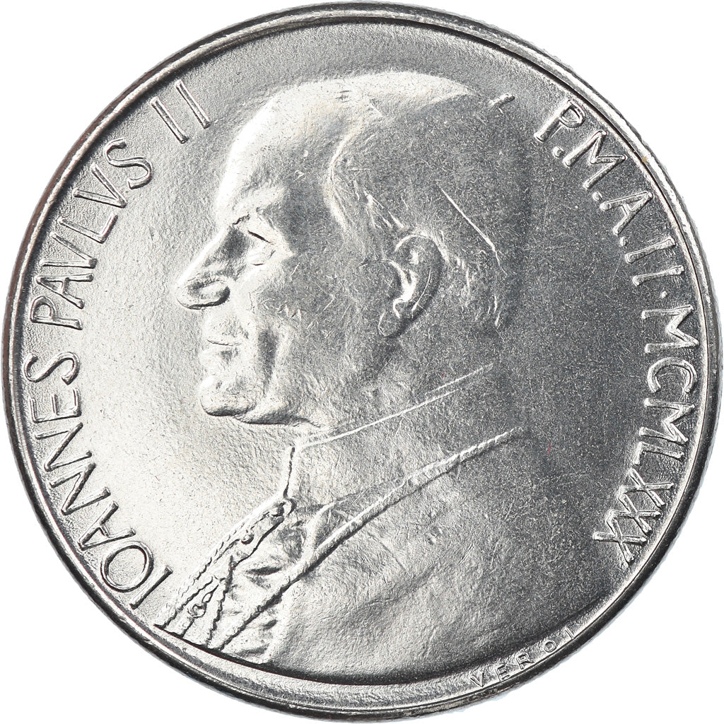 Coin, VATICAN CITY, John Paul II, 100 Lire, 1980, Roma, MS(65-70), Stainless