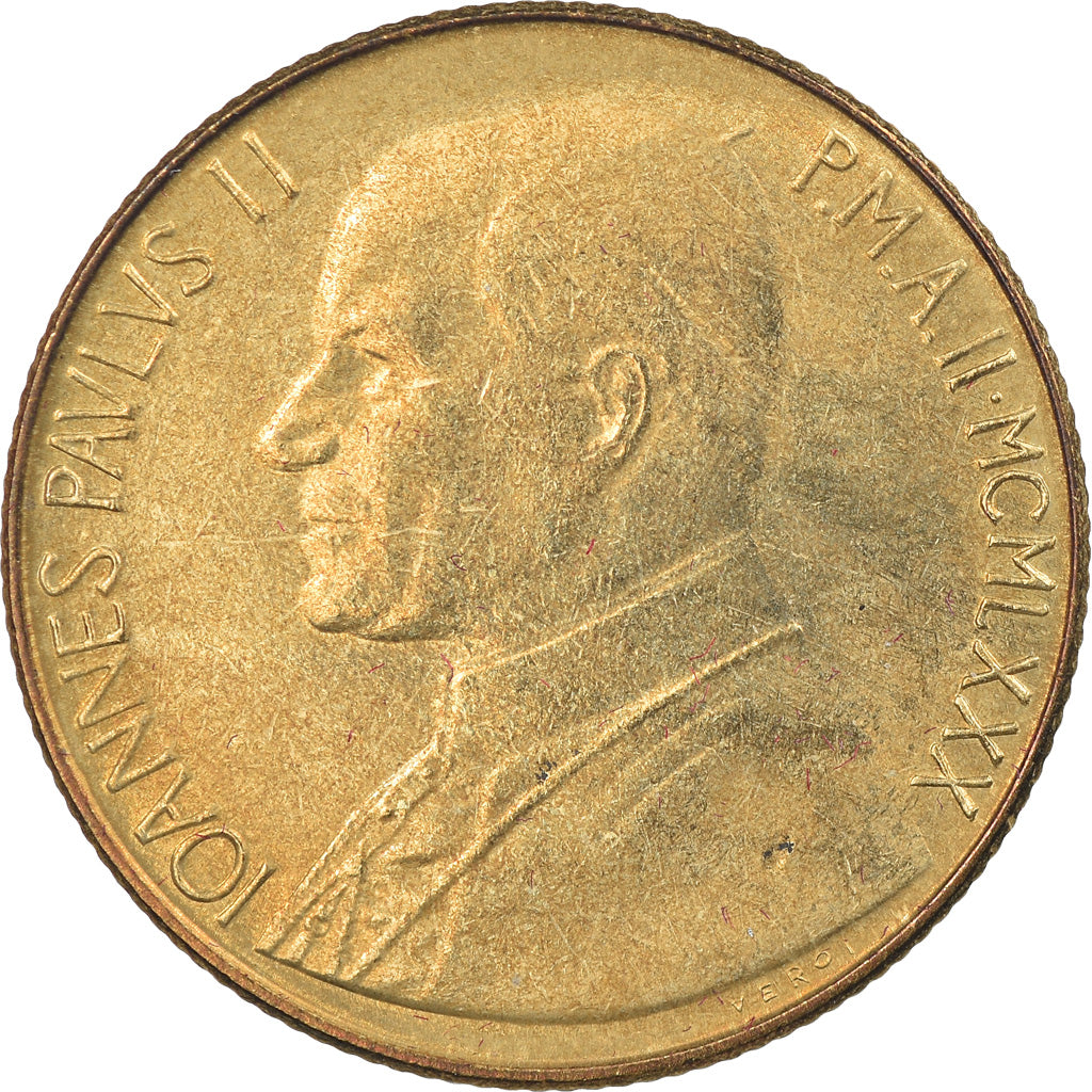 Münze, Vatikanstadt, John Paul II, 200 Lire, 1980, Roma, STGL, Aluminum-Bronze