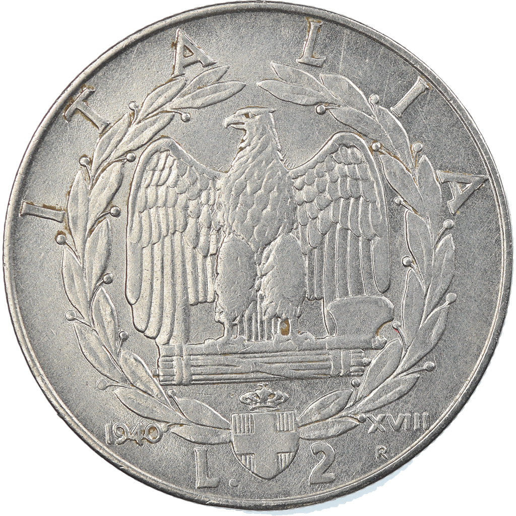 Moneda, Italia, Vittorio Emanuele III, 2 Lire, 1940, Rome, EBC, Acero