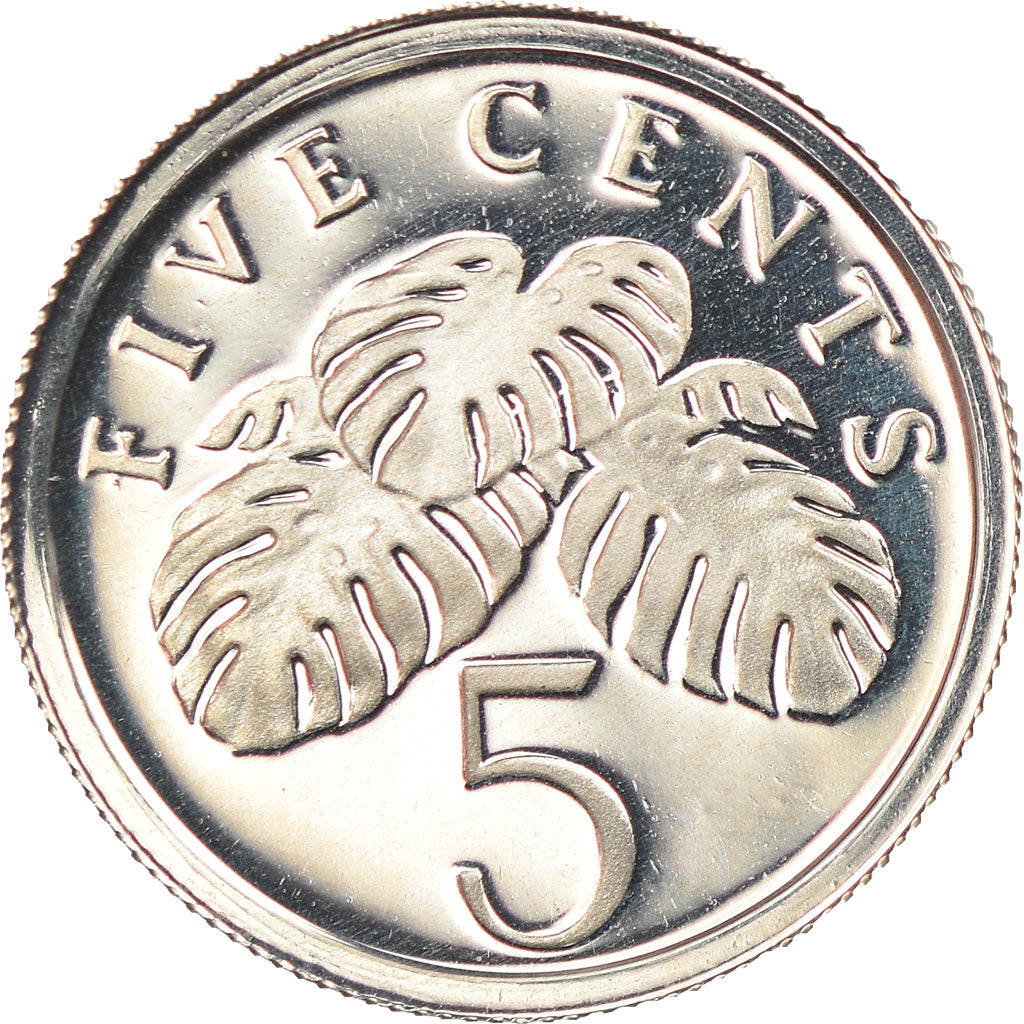 Coin, Singapore, 5 Cents, 1985, Singapore Mint, Proof, MS(65-70), Silver, KM:50a