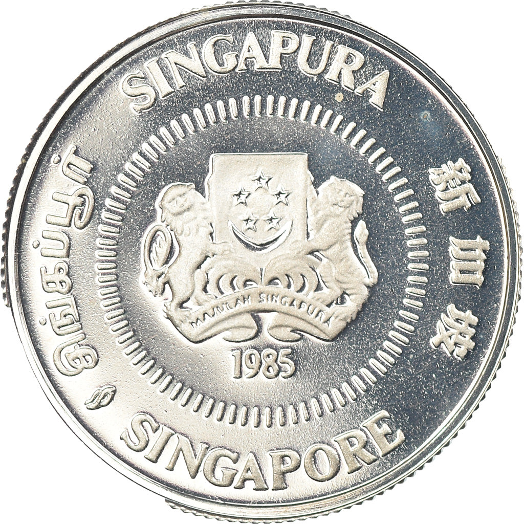 Coin, Singapore, 10 Cents, 1985, Singapore Mint, Proof, MS(65-70), Silver