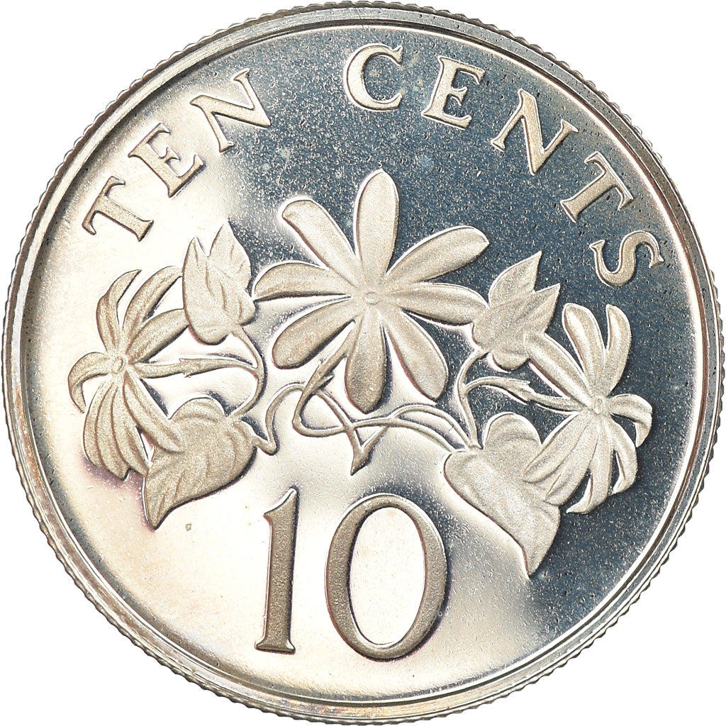 Coin, Singapore, 10 Cents, 1985, Singapore Mint, Proof, MS(65-70), Silver
